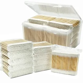 Bamboo Cotton Swabs 1000 Count - Garrelett Natural Organic Cotton Buds For Ear - Ear Sticks with A Storage Box Included - Strong 100% Purely Natural Stick for Makeup, Daily Cleaning, Pet Bamboo Cotton Swabs 1000 Count - Garrelett Natural Organic Cotton Buds For Ear - Ear Sticks with A Storage Box Included - Strong 100% Purely Natural Stick for Makeup, Daily Cleaning, Pet
