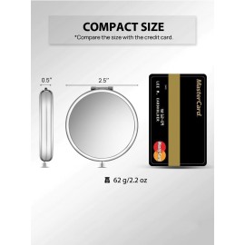 Getinbulk Compact Mirror for Purse, Double-Sided 1X/2X Magnifying Metal Pocket Makeup Mirrors(Round, Silver) Getinbulk Compact Mirror for Purse, Double-Sided 1X/2X Magnifying Metal Pocket Makeup Mirrors(Round, Silver)
