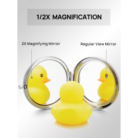 Getinbulk Compact Mirror for Purse, Double-Sided 1X/2X Magnifying Metal Pocket Makeup Mirrors(Round, Silver) Getinbulk Compact Mirror for Purse, Double-Sided 1X/2X Magnifying Metal Pocket Makeup Mirrors(Round, Silver)