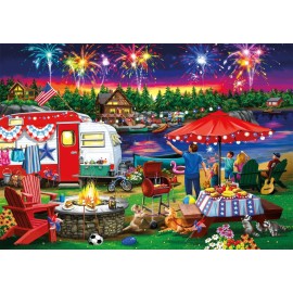 Buffalo Games - Nancy Wernersbach - Fourth by the Lake - 500 Piece Jigsaw Puzzle For Adults -Challenging Puzzle Perfect for Game Nights - Finished Size is 21.25 x 15.00