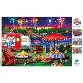 Buffalo Games - Nancy Wernersbach - Fourth by the Lake - 500 Piece Jigsaw Puzzle For Adults -Challenging Puzzle Perfect for Game Nights - Finished Size is 21.25 x 15.00
