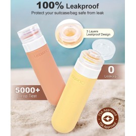 Quatish Travel Bottles for Toiletries, Original Patented Leak Proof Travel Size Containers, 3 oz Tsa Approved Silicone Shampoo and Conditioner Bottles, 4 Pack, Multi-Color Quatish Travel Bottles for Toiletries, Original Patented Leak Proof Travel Size Containers, 3 oz Tsa Approved Silicone Shampoo and Conditioner Bottles, 4 Pack, Multi-Color