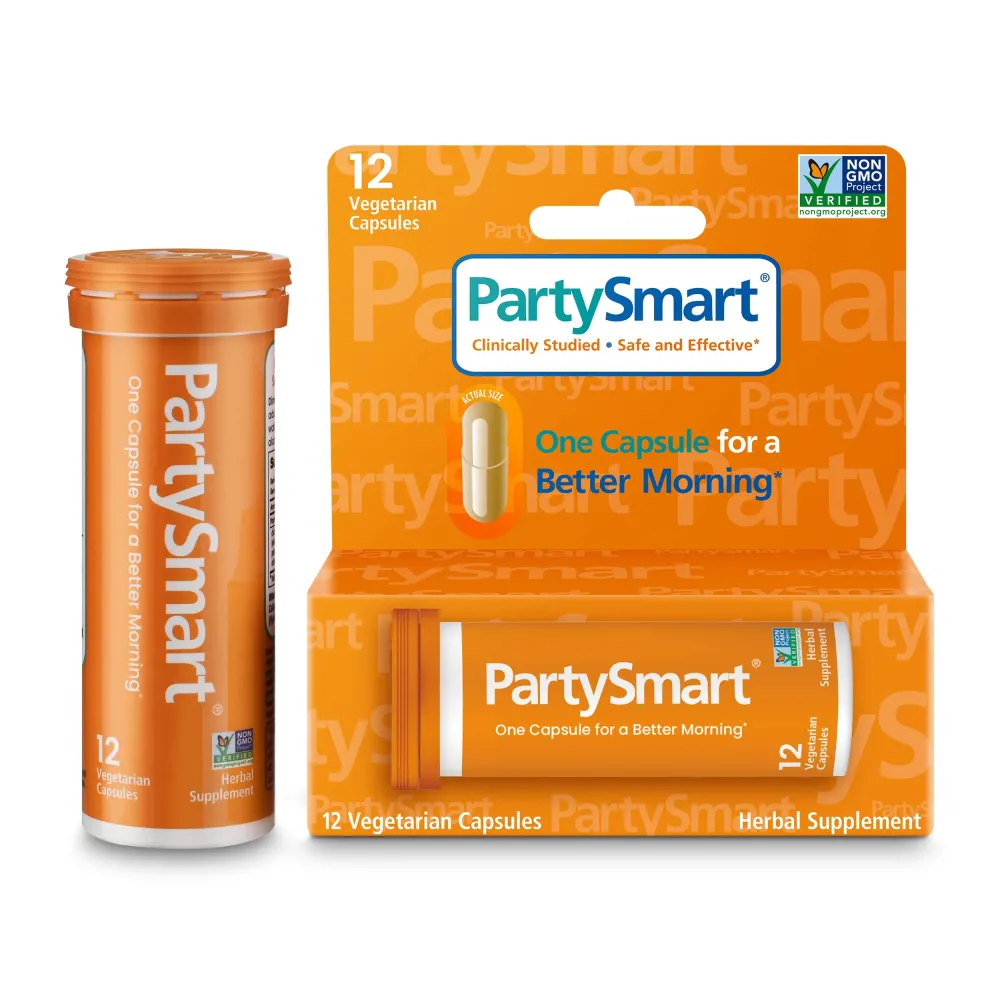 Himalaya PartySmart, One Capsule for a Better Morning, Plant-Based, Liver Support, Better Morning After Drinking, Clinically Studied, Non-GMO Project Verified, 12 Capsules Himalaya PartySmart, One Capsule for a Better Morning, Plant-Based, Liver Support, Better Morning After Drinking, Clinically Studied, Non-GMO Project Verified, 12 Capsules