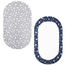 Bassinet Sheets Set 4 Pack for Baby Boy, Universal Fit for Oval, Hourglass and Rectangular Mattress, Navy Bassinet Sheets Set 4 Pack for Baby Boy, Universal Fit for Oval, Hourglass and Rectangular Mattress, Navy