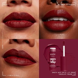NYX PROFESSIONAL MAKEUP Smooth Whip Matte Lip Cream, Long Lasting, Moisturizing, Vegan Liquid Lipstick - Chocolate Mousse (Deep Red Brown) NYX PROFESSIONAL MAKEUP Smooth Whip Matte Lip Cream, Long Lasting, Moisturizing, Vegan Liquid Lipstick - Chocolate Mousse (Deep Red Brown)
