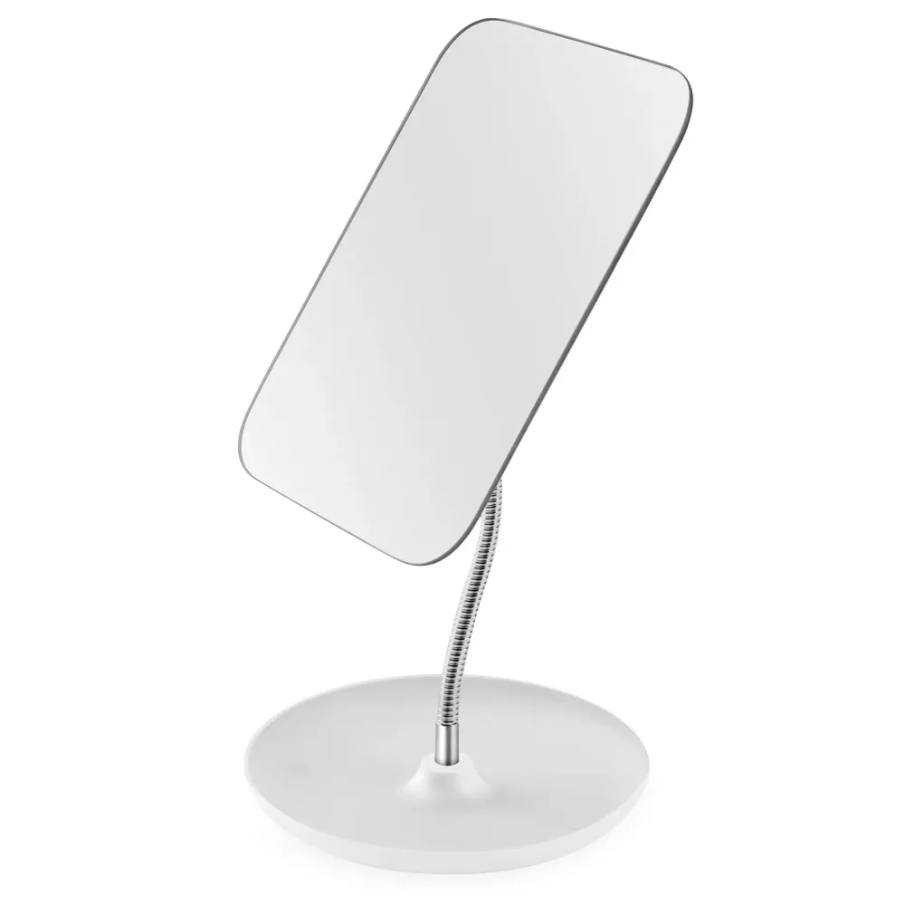 LFOYOU Table Vanity Mirror with Stand - Makeup Mirror for Desk - Adjustable Flexible Gooseneck, 360Rotation Folding Portable Bathroom Shaving Cosmetic Mirror Square LFOYOU Table Vanity Mirror with Stand - Makeup Mirror for Desk - Adjustable Flexible Gooseneck, 360Rotation Folding Portable Bathroom Shaving Cosmetic Mirror Square