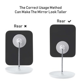 LFOYOU Table Vanity Mirror with Stand - Makeup Mirror for Desk - Adjustable Flexible Gooseneck, 360Rotation Folding Portable Bathroom Shaving Cosmetic Mirror Square LFOYOU Table Vanity Mirror with Stand - Makeup Mirror for Desk - Adjustable Flexible Gooseneck, 360Rotation Folding Portable Bathroom Shaving Cosmetic Mirror Square