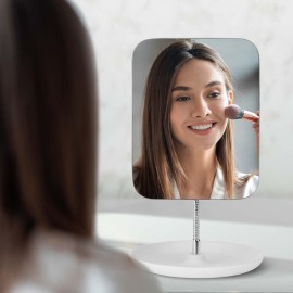 LFOYOU Table Vanity Mirror with Stand - Makeup Mirror for Desk - Adjustable Flexible Gooseneck, 360Rotation Folding Portable Bathroom Shaving Cosmetic Mirror Square LFOYOU Table Vanity Mirror with Stand - Makeup Mirror for Desk - Adjustable Flexible Gooseneck, 360Rotation Folding Portable Bathroom Shaving Cosmetic Mirror Square