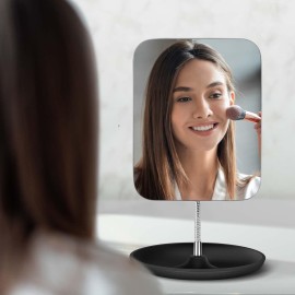 LFOYOU Table Vanity Mirror with Stand - Makeup Mirror for Desk - Adjustable Flexible Gooseneck, 360Rotation Folding Portable Bathroom Shaving Cosmetic Mirror Square LFOYOU Table Vanity Mirror with Stand - Makeup Mirror for Desk - Adjustable Flexible Gooseneck, 360Rotation Folding Portable Bathroom Shaving Cosmetic Mirror Square