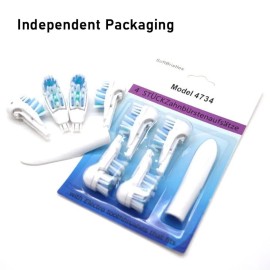 Sensitive Replacement Toothbrush Heads Compatible with Oral-B Cross Action Power 3733 4732,Rotating Powerhead and Crisscross Bristles (White) Sensitive Replacement Toothbrush Heads Compatible with Oral-B Cross Action Power 3733 4732,Rotating Powerhead and Crisscross Bristles (White)