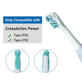 Sensitive Replacement Toothbrush Heads Compatible with Oral-B Cross Action Power 3733 4732,Rotating Powerhead and Crisscross Bristles (White) Sensitive Replacement Toothbrush Heads Compatible with Oral-B Cross Action Power 3733 4732,Rotating Powerhead and Crisscross Bristles (White)