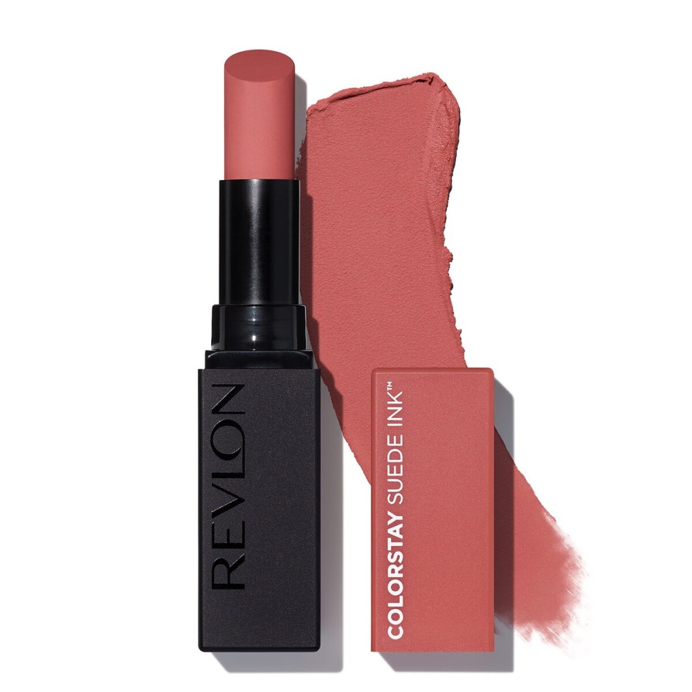 REVLON Lipstick, ColorStay Suede Ink, Built-in Primer, Infused with Vitamin E, Waterproof, Smudge-proof, Matte Color, 005 Hot Girl, 0.09 oz. REVLON Lipstick, ColorStay Suede Ink, Built-in Primer, Infused with Vitamin E, Waterproof, Smudge-proof, Matte Color, 005 Hot Girl, 0.09 oz.