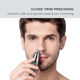 ConairMan Nose Hair Trimmer for Men, For Nose, Ear, and Eyebrows, Patent 360 Bevel Blade for No Pull, No Snag Trimming Experience, Cordless Trimmer 5 piece Set with Professional Metal Handle ConairMan Nose Hair Trimmer for Men, For Nose, Ear, and Eyebrows, Patent 360 Bevel Blade for No Pull, No Snag Trimming Experience, Cordless Trimmer 5 piece Set with Professional Metal Handle
