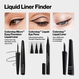 REVLON ColorStay Micro Easy Precision Liquid Eyeliner, Waterproof, Smudgeproof, Longwearing with Felt Tip Applicator, 301 Blackout, 0.057 fl oz REVLON ColorStay Micro Easy Precision Liquid Eyeliner, Waterproof, Smudgeproof, Longwearing with Felt Tip Applicator, 301 Blackout, 0.057 fl oz