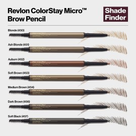 Revlon ColorStay Micro Eyebrow Pencil with Built In Spoolie Brush, Infused with Argan and Marula Oil, Waterproof, Smudgeproof, 454 Medium Brown, 0.003 oz Revlon ColorStay Micro Eyebrow Pencil with Built In Spoolie Brush, Infused with Argan and Marula Oil, Waterproof, Smudgeproof, 454 Medium Brown, 0.003 oz