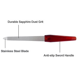 Nail File (6 Pcs), Metal Nail Files for Natural Nails Made of Stainless Steel with Sharp Pointed Tip Non Slip Handle, Double Sided Sapphire Grit Fingernails Filers Sword Brown Nail File (6 Pcs), Metal Nail Files for Natural Nails Made of Stainless Steel with Sharp Pointed Tip Non Slip Handle, Double Sided Sapphire Grit Fingernails Filers Sword Brown