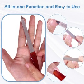 Nail File (6 Pcs), Metal Nail Files for Natural Nails Made of Stainless Steel with Sharp Pointed Tip Non Slip Handle, Double Sided Sapphire Grit Fingernails Filers Sword Brown Nail File (6 Pcs), Metal Nail Files for Natural Nails Made of Stainless Steel with Sharp Pointed Tip Non Slip Handle, Double Sided Sapphire Grit Fingernails Filers Sword Brown