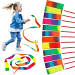 JoyCat 12 Pack Dance Ribbon Party Favors for Kids,Rainbow Birthday Decorations,Unicorn Princess Fairy Party Supplies,Girls Party Games,Gymnastics Goody Bag Stuffers