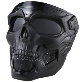 crossbody Airsoft Skull Full Face Tactical Masks with PC Lens Eye Protection for CS Survival Games Shooting Cosplay Movie Paintball Halloween Scary Masks,Motorcycle Goggles Mask, Black, 19cmx18cm crossbody Airsoft Skull Full Face Tactical Masks with PC Lens Eye Protection for CS Survival Games Shooting Cosplay Movie Paintball Halloween Scary Masks,Motorcycle Goggles Mask, Black, 19cmx18cm