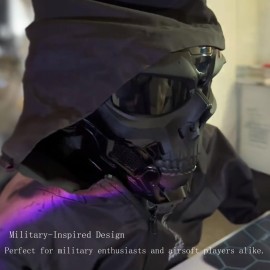 crossbody Airsoft Skull Full Face Tactical Masks with PC Lens Eye Protection for CS Survival Games Shooting Cosplay Movie Paintball Halloween Scary Masks,Motorcycle Goggles Mask, Black, 19cmx18cm crossbody Airsoft Skull Full Face Tactical Masks with PC Lens Eye Protection for CS Survival Games Shooting Cosplay Movie Paintball Halloween Scary Masks,Motorcycle Goggles Mask, Black, 19cmx18cm