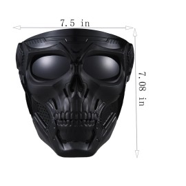 crossbody Airsoft Skull Full Face Tactical Masks with PC Lens Eye Protection for CS Survival Games Shooting Cosplay Movie Paintball Halloween Scary Masks,Motorcycle Goggles Mask, Black, 19cmx18cm crossbody Airsoft Skull Full Face Tactical Masks with PC Lens Eye Protection for CS Survival Games Shooting Cosplay Movie Paintball Halloween Scary Masks,Motorcycle Goggles Mask, Black, 19cmx18cm