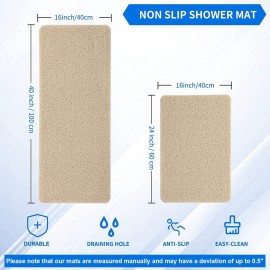 Hargiis Non Slip Bathtub Mat, Anti Slip Shower Mat, Fast Drying Bath Tub Mats, Foot Scrubber Mat, Anti Slip Mat for Tub, Floor,Bathroom, Home, Kitchen, Hotel (Beige 24x16 Inch) Hargiis Non Slip Bathtub Mat, Anti Slip Shower Mat, Fast Drying Bath Tub Mats, Foot Scrubber Mat, Anti Slip Mat for Tub, Floor,Bathroom, Home, Kitchen, Hotel (Beige 24x16 Inch)