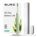 SURI Electric Toothbrush - Sustainably Designed In California. Electric Toothbrushes Adults. Durable Slim Sonic Toothbrush & Accessories. 40-Day Battery, Travel Tooth Brush. Made To Last.