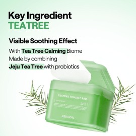 MEDIHEAL Teatree Trouble Facial Toner Pads with Tea Tree & Lactobacillus - Calming & Soothing for Sensitive & Acne Prone Skin - Vegan Face Gauze, 100 Pads MEDIHEAL Teatree Trouble Facial Toner Pads with Tea Tree & Lactobacillus - Calming & Soothing for Sensitive & Acne Prone Skin - Vegan Face Gauze, 100 Pads