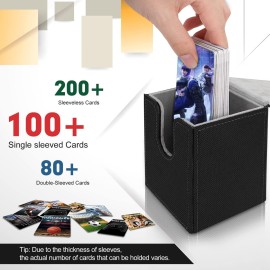 Mlikero 4 Pack Card Deck Box, Commander Deck Box Holds 400+ Single Sleeved Cards with 4 Dividers, Leather Magnetic Card Box Fit for MTG, TCG (4 Colors) Mlikero 4 Pack Card Deck Box, Commander Deck Box Holds 400+ Single Sleeved Cards with 4 Dividers, Leather Magnetic Card Box Fit for MTG, TCG (4 Colors)