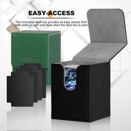 Mlikero 4 Pack Card Deck Box, Commander Deck Box Holds 400+ Single Sleeved Cards with 4 Dividers, Leather Magnetic Card Box Fit for MTG, TCG (4 Colors) Mlikero 4 Pack Card Deck Box, Commander Deck Box Holds 400+ Single Sleeved Cards with 4 Dividers, Leather Magnetic Card Box Fit for MTG, TCG (4 Colors)