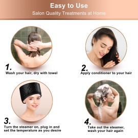 Heat Cap for Deep Conditioning, Ingeware Thermal Cap for Hair Steamer Cap for Natural Hair Portable Electric Heat Hair Spa Cap for Home Use Pattern (Solid Black) Heat Cap for Deep Conditioning, Ingeware Thermal Cap for Hair Steamer Cap for Natural Hair Portable Electric Heat Hair Spa Cap for Home Use Pattern (Solid Black)