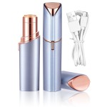 Facial Hair Remover for Women- as Seen on TV Painless Face Shaver -Mini Hair Remover, Electric Razor Shaver Portable Bikini Epilator for Lips, Chin, Armpit, Peach Fuzz, Fingers, Neck, Cheek(Blue)
