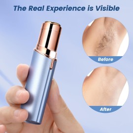 Facial Hair Remover for Women- as Seen on TV Painless Face Shaver -Mini Hair Remover, Electric Razor Shaver Portable Bikini Epilator for Lips, Chin, Armpit, Peach Fuzz, Fingers, Neck, Cheek(Blue) Facial Hair Remover for Women- as Seen on TV Painless Face Shaver -Mini Hair Remover, Electric Razor Shaver Portable Bikini Epilator for Lips, Chin, Armpit, Peach Fuzz, Fingers, Neck, Cheek(Blue)