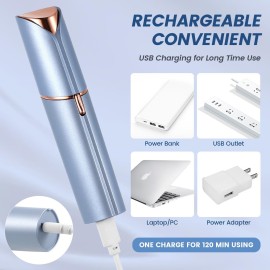 Facial Hair Remover for Women- as Seen on TV Painless Face Shaver -Mini Hair Remover, Electric Razor Shaver Portable Bikini Epilator for Lips, Chin, Armpit, Peach Fuzz, Fingers, Neck, Cheek(Blue) Facial Hair Remover for Women- as Seen on TV Painless Face Shaver -Mini Hair Remover, Electric Razor Shaver Portable Bikini Epilator for Lips, Chin, Armpit, Peach Fuzz, Fingers, Neck, Cheek(Blue)