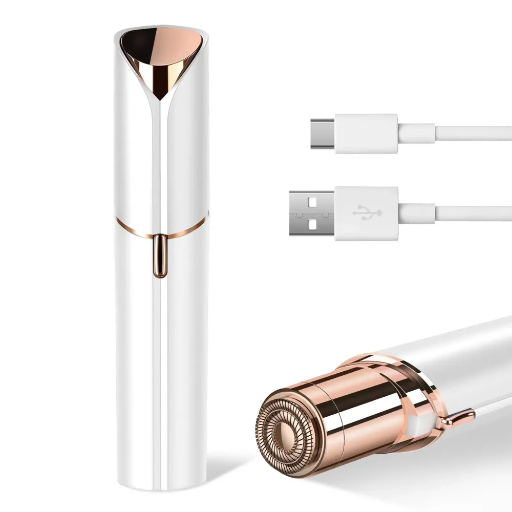 Facial Hair Remover for Women- as Seen on TV Painless Face Shaver -Mini Hair Remover, Electric Razor Shaver Portable Bikini Epilator for Lips, Chin, Armpit, Peach Fuzz, Fingers, Neck, Cheek (White Facial Hair Remover for Women- as Seen on TV Painless Face Shaver -Mini Hair Remover, Electric Razor Shaver Portable Bikini Epilator for Lips, Chin, Armpit, Peach Fuzz, Fingers, Neck, Cheek (White