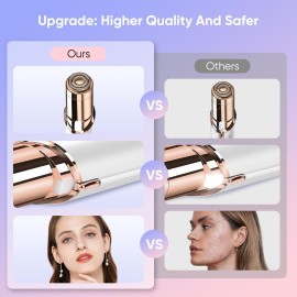 Facial Hair Remover for Women- as Seen on TV Painless Face Shaver -Mini Hair Remover, Electric Razor Shaver Portable Bikini Epilator for Lips, Chin, Armpit, Peach Fuzz, Fingers, Neck, Cheek (White Facial Hair Remover for Women- as Seen on TV Painless Face Shaver -Mini Hair Remover, Electric Razor Shaver Portable Bikini Epilator for Lips, Chin, Armpit, Peach Fuzz, Fingers, Neck, Cheek (White