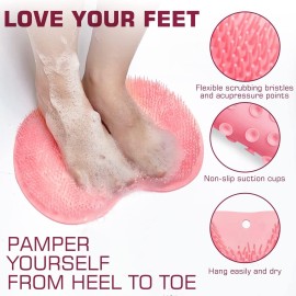 Shower Foot Scrubber Mat Back Washer Back Exfoliating Bath Wash Pad Wall Mounted Slip Suction Cups Foot Scrubber for Use in Shower Cups Foot Cleaner for Men and Women Shower Foot Scrubber Mat Back Washer Back Exfoliating Bath Wash Pad Wall Mounted Slip Suction Cups Foot Scrubber for Use in Shower Cups Foot Cleaner for Men and Women