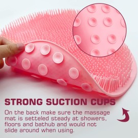 Shower Foot Scrubber Mat Back Washer Back Exfoliating Bath Wash Pad Wall Mounted Slip Suction Cups Foot Scrubber for Use in Shower Cups Foot Cleaner for Men and Women Shower Foot Scrubber Mat Back Washer Back Exfoliating Bath Wash Pad Wall Mounted Slip Suction Cups Foot Scrubber for Use in Shower Cups Foot Cleaner for Men and Women