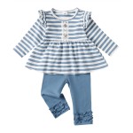 18 Months Girl Clothes Toddler Baby Girl Outfits Floral Shirt Top Purple Pants Fall Winter Little Girl Clothes 2T Outfit for Girl 18-24 Months