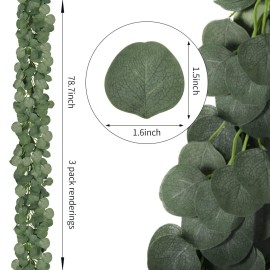 CQURE 12 Pack Eucalyptus Garland,Artificial Eucalyptus Leaves Table Greenery Garland Wreath Vines for Wedding Party Table Fireplace Bedroom Wall Room Decor CQURE 12 Pack Eucalyptus Garland,Artificial Eucalyptus Leaves Table Greenery Garland Wreath Vines for Wedding Party Table Fireplace Bedroom Wall Room Decor