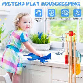 WOODMAM Wooden Kids Cleaning Set for Toddlers,8 Pieces Montessori Cleaning Toys with Kids Broom and Mop Set, Housework Pretend Play Toy Gift for Boys Girls Ages 3+ WOODMAM Wooden Kids Cleaning Set for Toddlers,8 Pieces Montessori Cleaning Toys with Kids Broom and Mop Set, Housework Pretend Play Toy Gift for Boys Girls Ages 3+