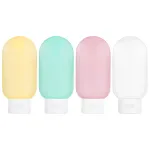 TSA Approved Travel Bottles Set for Toiletries Travel Size Containers Kit 4 Pack Portable Leak Proof Refillable Squeeze Cosmetic Airplane Essential Shampoo Hair Conditioner Body Lotion Bath Shower Gel