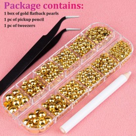 Belleboost Gold Nail Charms and Gems, Half Round Flatback Pearl Nail Charms, Nail Pearls Rhinestones Kit Gold Beads for Nails with Pickup Pencil and Tweezer for DIY Nail Art, Face Makeup and Crafting Belleboost Gold Nail Charms and Gems, Half Round Flatback Pearl Nail Charms, Nail Pearls Rhinestones Kit Gold Beads for Nails with Pickup Pencil and Tweezer for DIY Nail Art, Face Makeup and Crafting