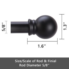 GXOACKJ Curtain Rods for windows 32-48 inch, 5/8 inch Decorative Curtain Rod Set, Matte Black Splicing Heavy Duty Metal Curtain Rod with Brackets GXOACKJ Curtain Rods for windows 32-48 inch, 5/8 inch Decorative Curtain Rod Set, Matte Black Splicing Heavy Duty Metal Curtain Rod with Brackets