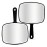 DVHOK 2Pcs Handheld Mirror, Portable Hand Mirror with Hanging Hole in Handle, Black 7.4 W x 10.4 L