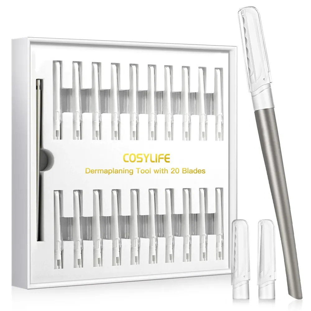 Dermaplaning Tool for Face Exfoliation, with 20 Replaceable Blades, Facial Shaver/Eyebrow Razor, Peach Fuzz Removal Eyebrow Shaper for Women, Easy to Use Dermaplaner Help Exfoliate and Smooth Skin Dermaplaning Tool for Face Exfoliation, with 20 Replaceable Blades, Facial Shaver/Eyebrow Razor, Peach Fuzz Removal Eyebrow Shaper for Women, Easy to Use Dermaplaner Help Exfoliate and Smooth Skin