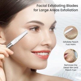Dermaplaning Tool for Face Exfoliation, with 20 Replaceable Blades, Facial Shaver/Eyebrow Razor, Peach Fuzz Removal Eyebrow Shaper for Women, Easy to Use Dermaplaner Help Exfoliate and Smooth Skin Dermaplaning Tool for Face Exfoliation, with 20 Replaceable Blades, Facial Shaver/Eyebrow Razor, Peach Fuzz Removal Eyebrow Shaper for Women, Easy to Use Dermaplaner Help Exfoliate and Smooth Skin
