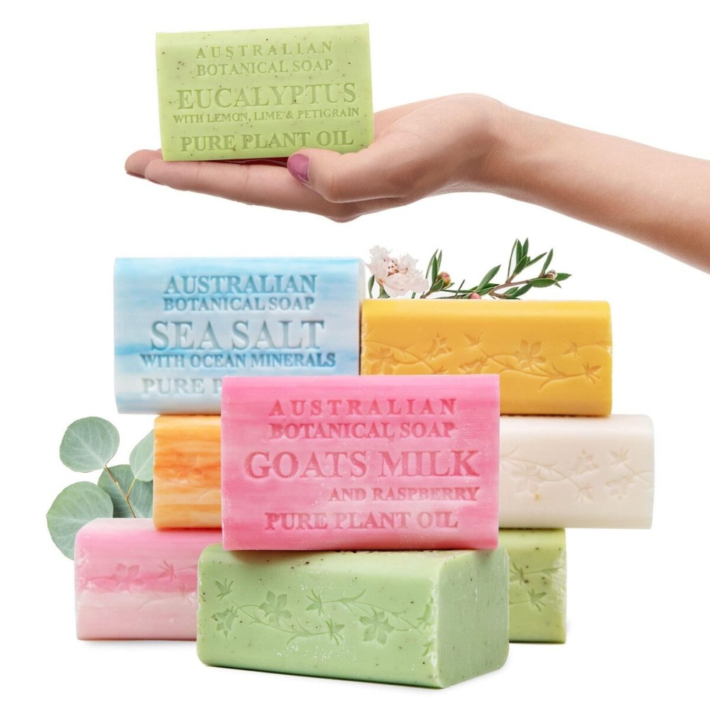 Australian Botanical Soap, 6.6 OZ, Triple Milled Bars made with Pure Plant Oil, a Natural Soap Base and Enriched with Organic Shea Butter, for Men, Women and All Skin Types, Variety Pack of 8 Australian Botanical Soap, 6.6 OZ, Triple Milled Bars made with Pure Plant Oil, a Natural Soap Base and Enriched with Organic Shea Butter, for Men, Women and All Skin Types, Variety Pack of 8