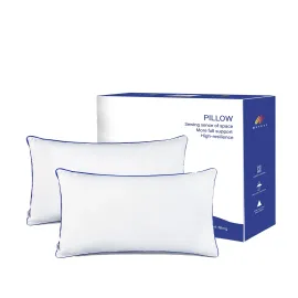 Wuuyuef 12 x 20 Pillow Insert Set of 2 Indoor Throw Pillow Insert,Rectangle Decorative Pillows Inserts, Throw Pillows for Couch, for Bed,White