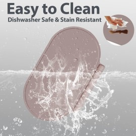 Silicone Placemat for Baby, Silicone Baby Toddlers Non-Slip Tablemats Stain Resistant Anti-Skid Reusable Dishwasher Safe Table Mats, Portable Food Mat Travel, Gray